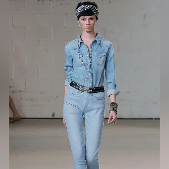 NWT Twenty8Twelve Denim Western Snap Button Shirt Women’s Size M Indigo Wash - Picture 2 of 11